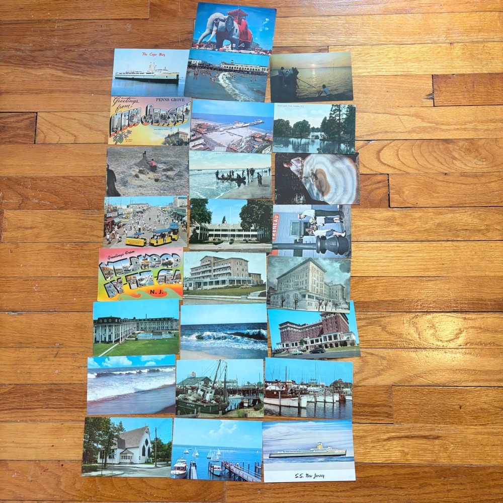 Vintage New Jersey Postcard Lot of 25 Souvenir Lucy Wildwood Atlantic City